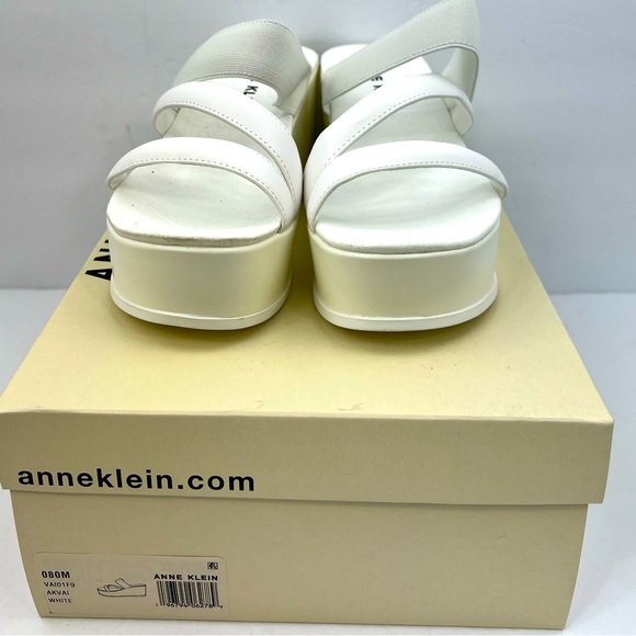 ANNE KLEIN, AKVAI WHITE SLIP ONS PLATFORM ELASTIC TOP WITH SUPER CUSHION SOLE9M - Picture 2 of 16